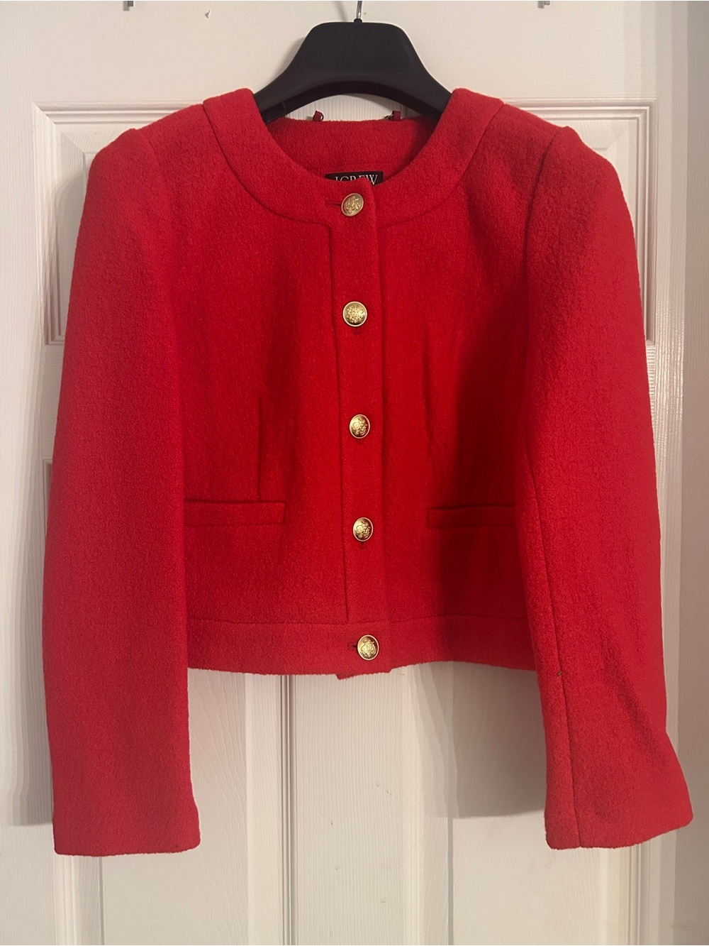 J.Crew Classic Red Women’s Blazer with Gold Buttons